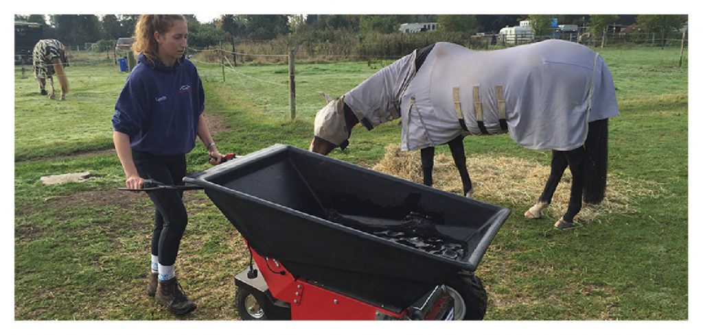 Electric Wheelbarrow for watering horses at stables